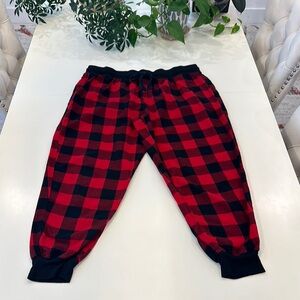 Red and Black Plaid Joggers